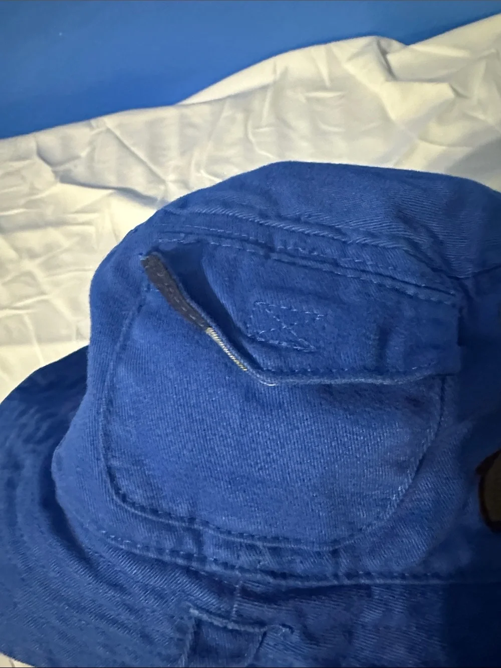 REI Kids' Royal Blue Bucket Hat with Forest Embroidery